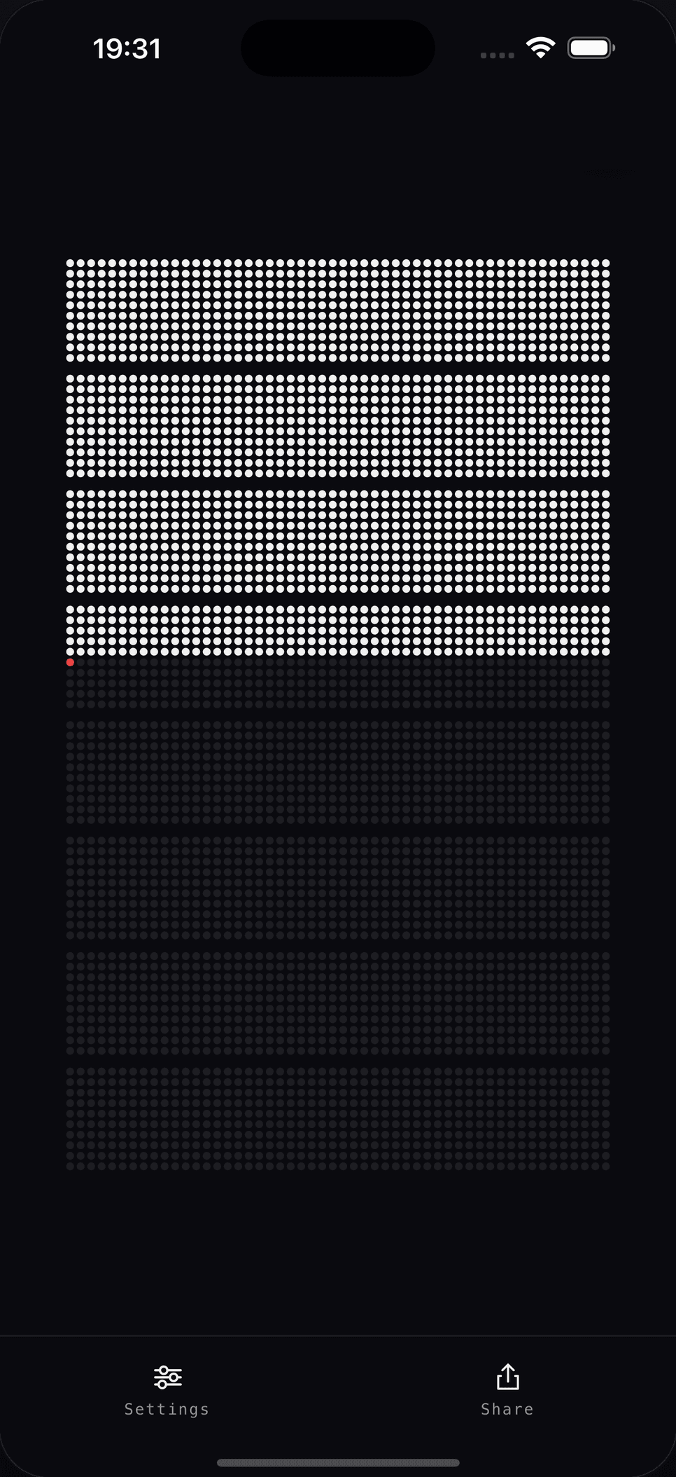 The mortality calendar — every dot is one week of your life